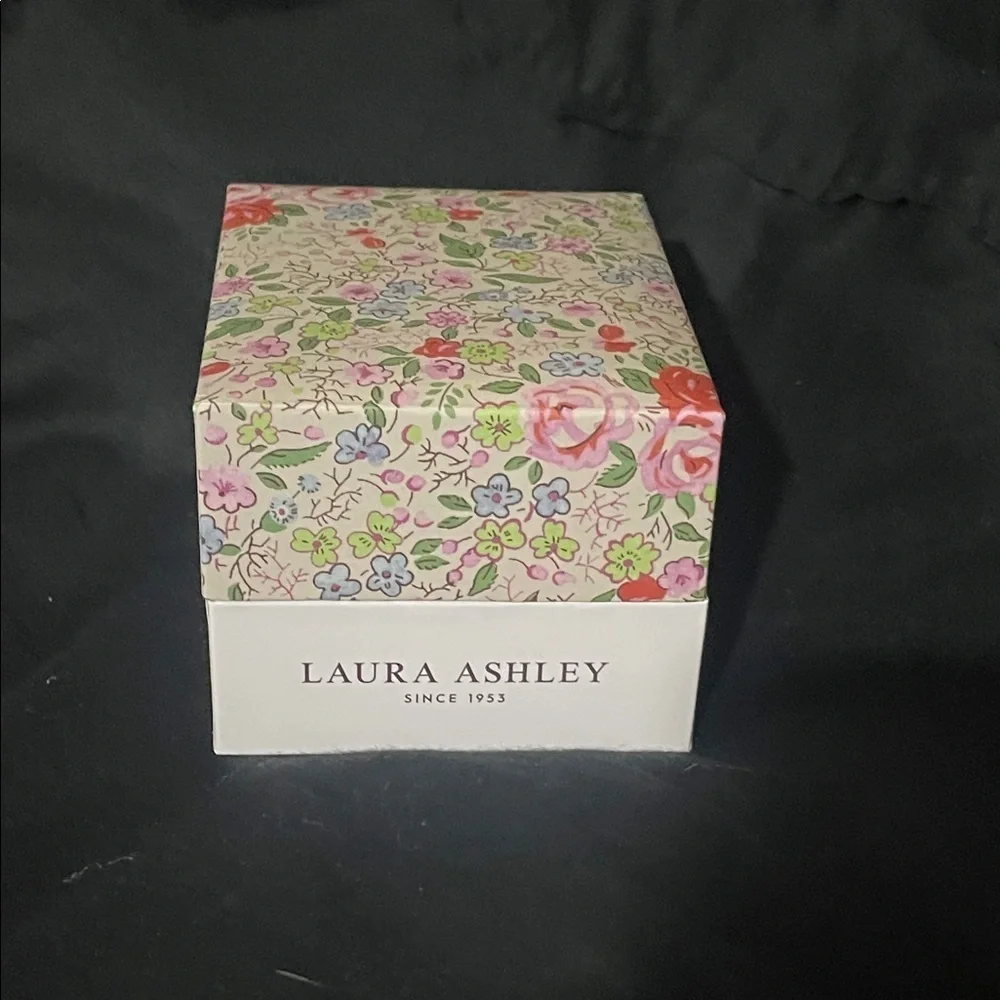 NEW Laura Ashley Silver Watch with Blue Floral Accents